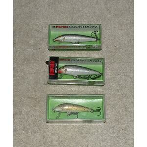 Lot 3 Rapala Countdown Sinking Balsa Wood CD07 S and CD07 TR Lures Fishing